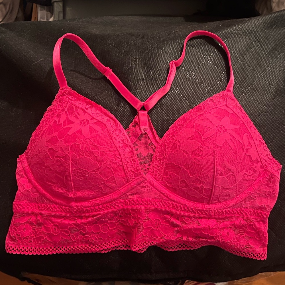 Victoria's Secret Hot Pink Lace Bralette